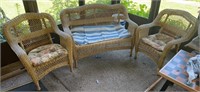 3 piece outdoor seating set. Including 2 chairs