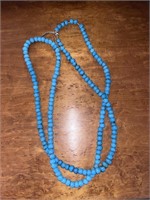 Vintage Strand of Turquoise Glass Bead Necklace