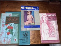 C. 1950 "How To" Paint Books w/ Art Paper