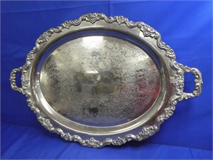 Large Silver Plate Tray 30" X 20.5"