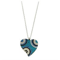 Sterling Silver Blue Heart Necklace