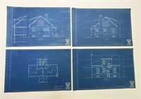 Early 20th C Blue Prints Residential Home Arts & C