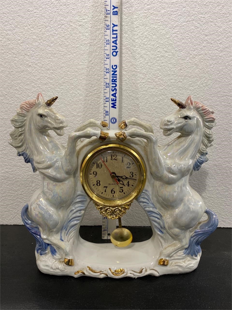 Eleco Double Unicorn Clock