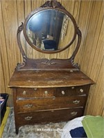 Vintage Wooden Dresser with Mirror (master)