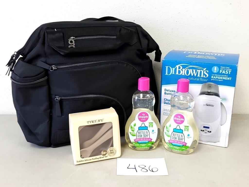 Diaper Bag, Bottle Warmer, Soap, Bowl Set (No Ship