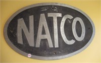 Metal oval Natco wall plaque. Measures: 14" H x