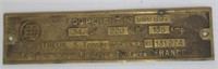 Bronze/brass La Telemecanique France plaque.