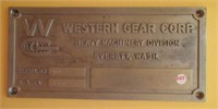 Metal Western Gear Corp. wall plaque. Measures: