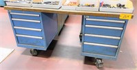LISTA PORTABLE WOOD TOP BENCH w/(2) CABINETS