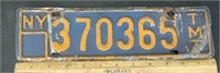 AUTOMOBILE LICENSE PLATE-NEW YORK