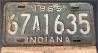 AUTOMOBILE LICENSE PLATE-"1965" INDIANA/PUTNAM