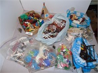 Variety of Plastic Figurines, toys, animals,