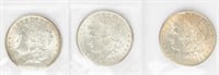 Coin (3) 1889(P) Morgan Silver Dollars-Ch Unc.