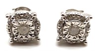 Sterling Silver Diamond Dinner Earrings