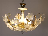 Hollywood Regency Murano Glass & Brass Fixture