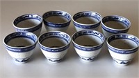 8 Oriental Tea Cups