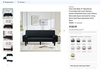 E5646  Derzers Futon Sofa Bed, 71" Upholstered Cou