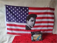 ELVIS PRESLEY USA FLAG &BLANKET WITH SLEEVES