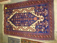 Hand woven Persian Hamadan in blue and red