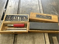 Vintage Sharpening Stone & X-ACTO Blade Set