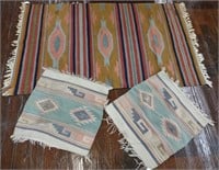 Lot of 3 Native American Rugs.  Largest is 58"