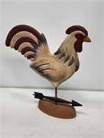 Wooden Rooster Weathervane with Pedestal