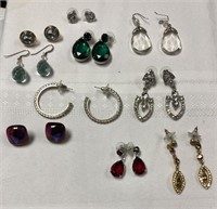 Lot of 10 colorful vintage pierced earrings