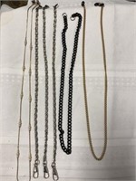 Lot of 5 chain necklaces and glasses chains