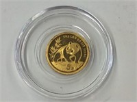 1990 China 1/20th Oz 5 Yuan Gold Coin