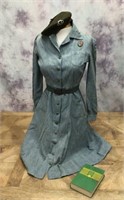 Vintage Girl Scout Handbook & Uniform w/Beret