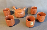 Red Clay Tea Set -Japan