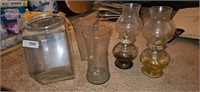 Glass vases
Oil lanterns