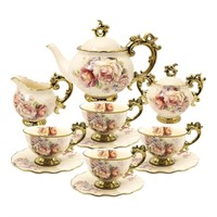 fanquare 15 Pieces British Porcelain Tea Set,