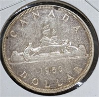 1950 Canadian Silver $1 Dollar Coin