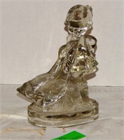 Glass girl with geese 7.5"