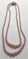 DBL STRAND PINK BEADED NECKLACE