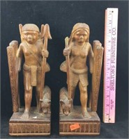 Indigenous Carved Wood Figures of Man & Woman
