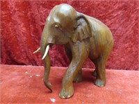 Carved wood elephant.