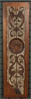 18th C Carved Wood Polychrome Architectural Panel