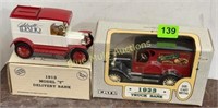 2 Die Cast banks 1913 Model T Delivery & 1923