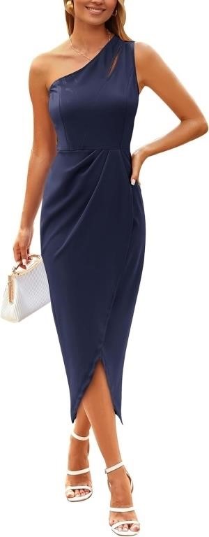 Shoulder Ruched Midi Dress