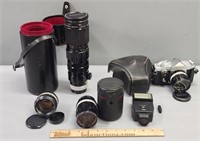 Konica Camera; 70-230mm Lens etc