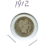 1912 Barber Silver Dime