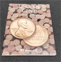 1941-1974 Lincoln Cent  Album w/
