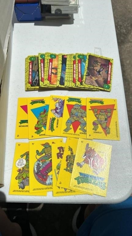 1989 tmnt complete card set and sticker set mint