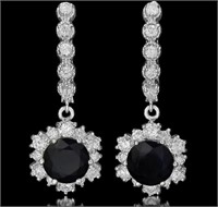 AIGL $ 8117 6.91 CT Sapphire Diamond Earrings