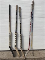 Lot of road hockey sticks
