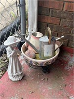 Watering Cans, Garden Statue, etc