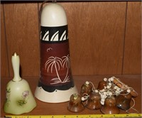 Bells Lot: Ceramic, Porcelain & Wooden Hanging