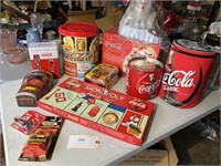 COCA COLA MONOPOLY AND LARGE LOT OF COCA-COLA